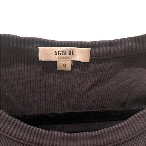 Agolde.  Poppy ribbed tank top.  Charcoal. size M